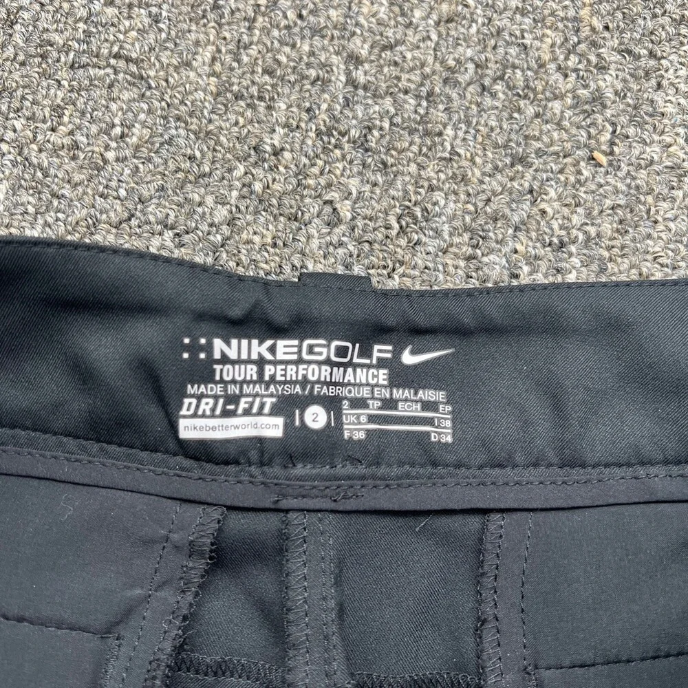 Nike‎ Golf Pants Size 2 Womens Black 28 x 25 Athletic Pants Dri Tour Performance